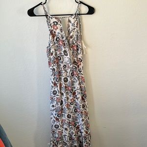 American Eagle Cream Floral Long Dress Size Small